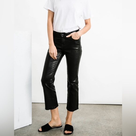 NWT J Brand Leather Selena Mid Rise Crop Boot Pant - Picture 1 of 13